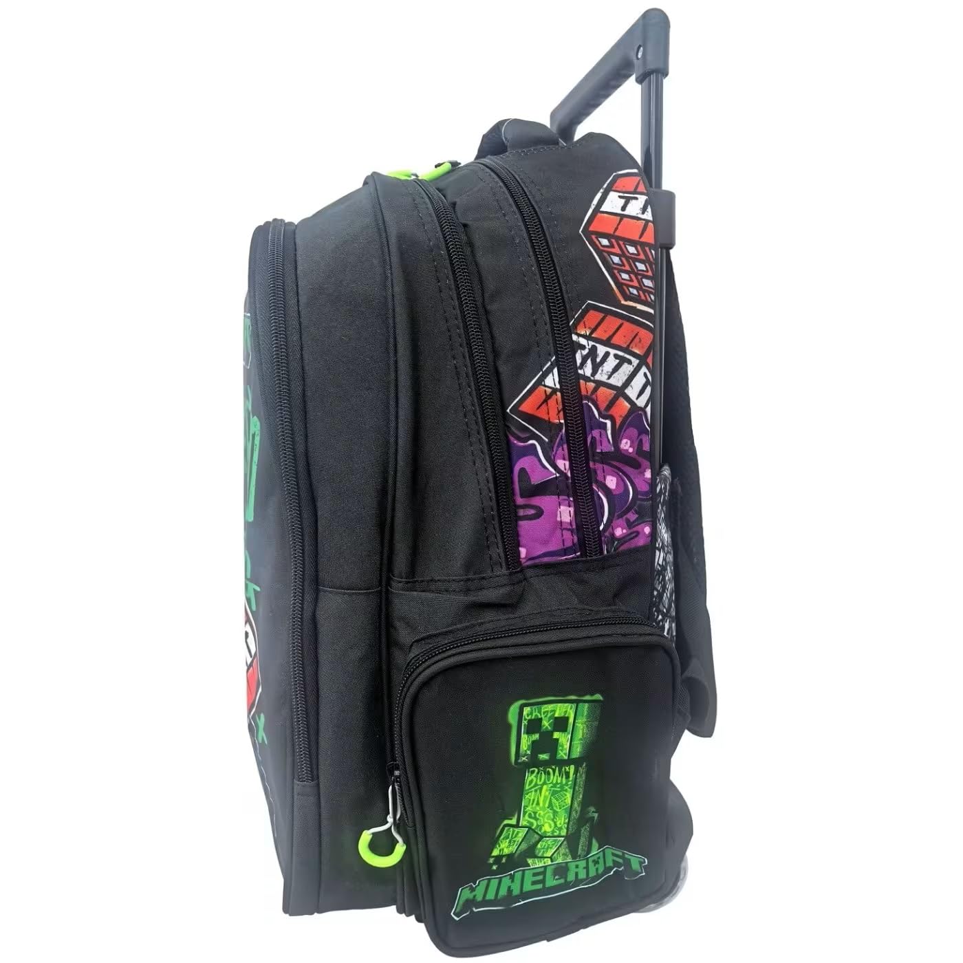 Zaino Scuola compatibile con Minecraft Tondo 3 Scomparti zip per bambini primaria media + astuccio ovale zip
