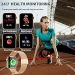 Smart Watch for Women(Answer/Make Calls) 1.85" HD Fitness Step Tracker Smartwatch with Heart Rate, Sleep & Stress, 120+ Sports Modes IP68 Waterproof for iPhone/Android, Rose Gold/2 Bands