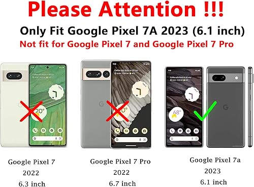 Miniatura 2 de Funda para Pixel 7a, con protectores de pantalla y funda para cámara, grado militar de 16 pies. Funda protectora probada contra caídas con soporte