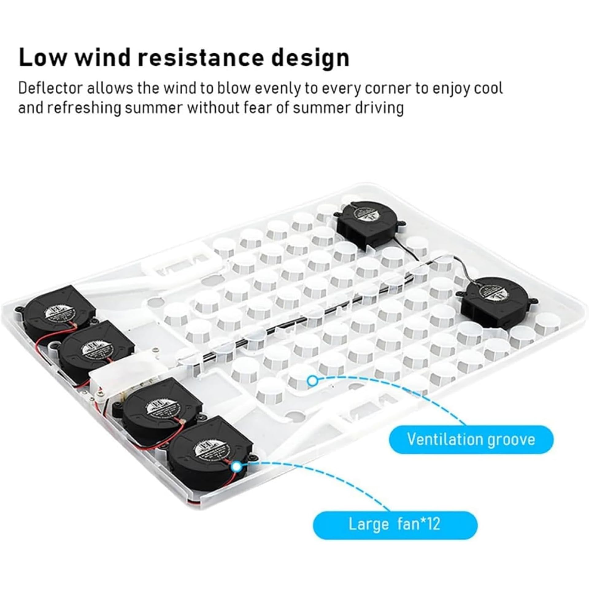 YIHANGG Coprisedile Auto Rinfrescante Sedile Anteriore, Cuscino per Sedile Auto Rinfrescante Ventilatocon Massaggio per Auto, SUV e Camion(12V - Cigarette Lighter Socket + USB,Black(24 Fans))