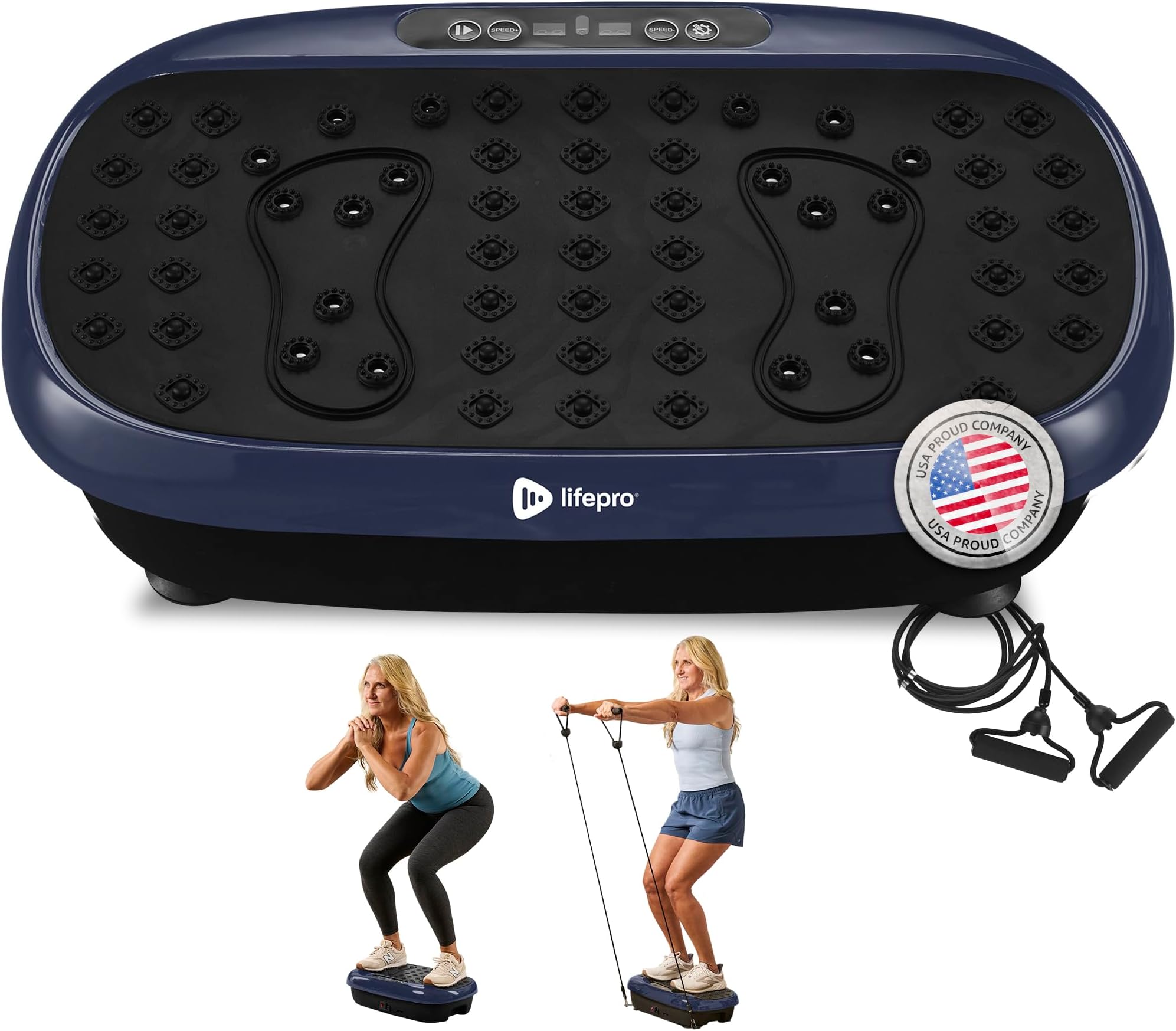 Lifepro HexaPlate Lite Vibration Plate Exercise Machine with Magnetic Acupoints - Full Body Vibration Platform for Beginners and Recovery - Lymphatic Drainage Massager for Muscle Toning and Fitness