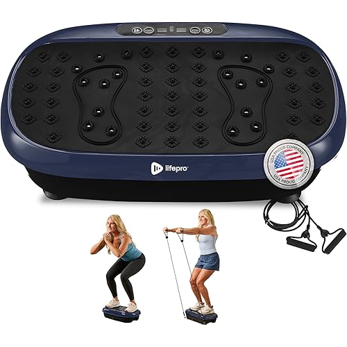 Lifepro Vibration Plate Exercise Machine with Magnetic Acupoints - Full Body Vibration Platform for Beginners and Recovery - Ideal Lymphatic Drainage Massager for Muscle Toning and Overall Fitness