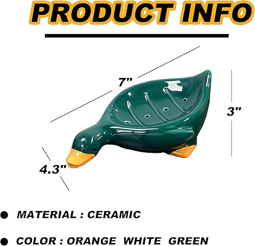 Miniatura 2 de Jaboneras para bar jabón ducha jabón cerámica baño diseño de pato 7 pulgadas Y