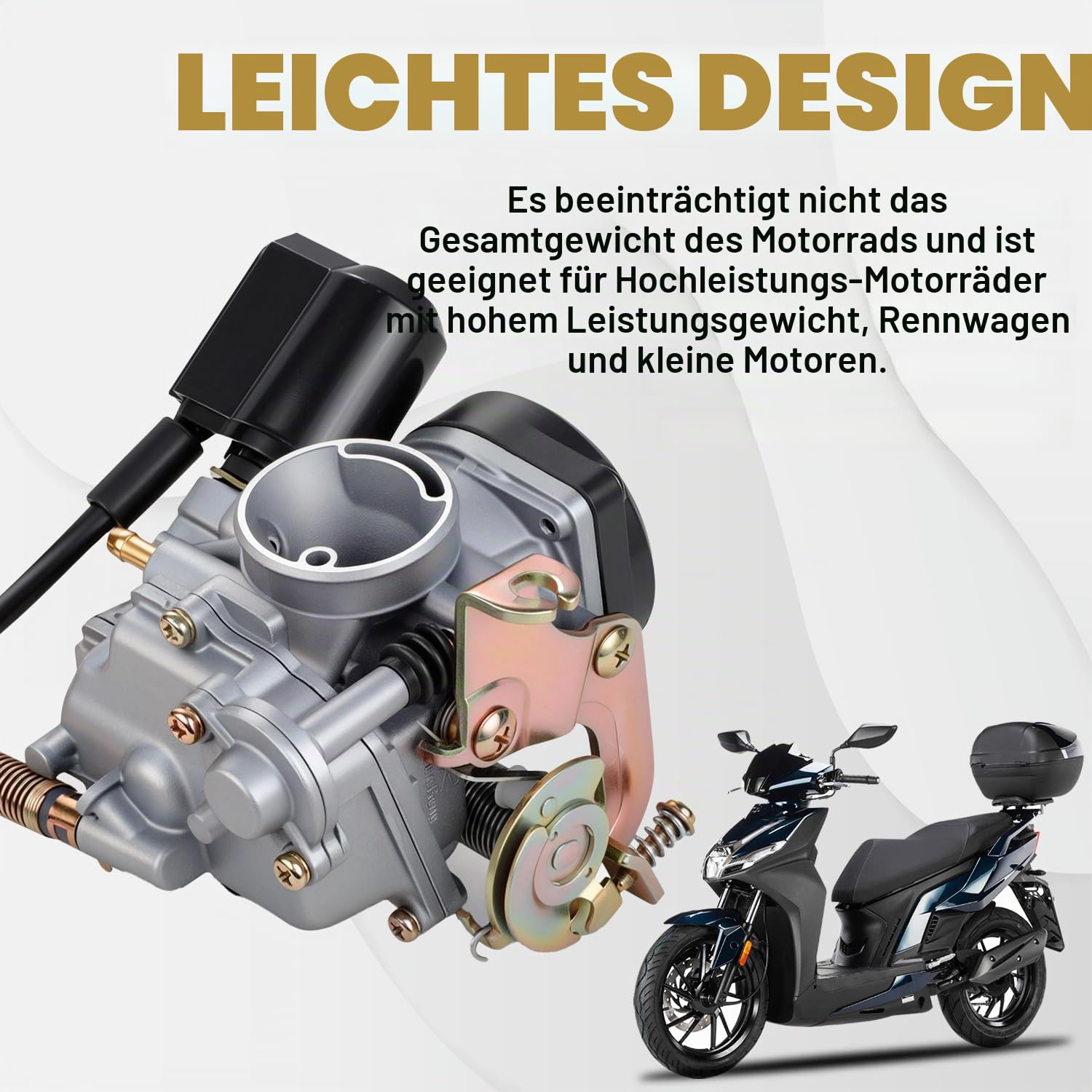 CVK PD18J Vergaser,Motorrad Vergaser für 4 Takt GY6 50CC 139QMB 139QMA Dirt Bike Motocross Motorrad Go Karts Scooter Quad ATV Filly 50