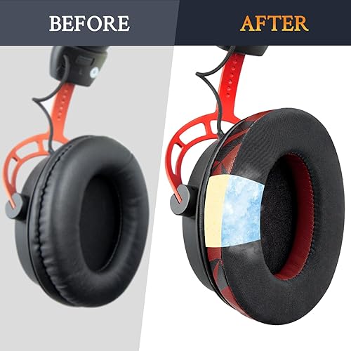 Vista 13 de SOULWIT Almohadillas de repuesto de gel refrescante para HyperX Cloud 1/2/3/Pro/Core, Cloud Alpha/Flight/Stinger Series, CloudX Stinger/Flight Negro