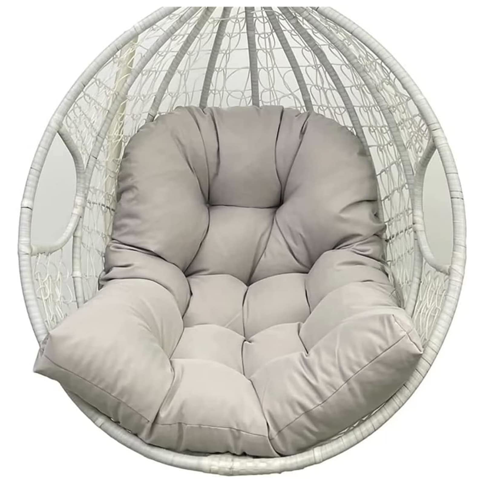 PJDDP Egg Chair Cushion Replacement, Washable Thick Hanging Basket Seat Cushion Pillow, Soft Hanging Hammock Swing Chair Back Cushions Pads for Indoor and Outdoor Garden Offices,Light Grey