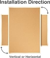 Vista 4 de OWLKELA Tablero de corcho de 24" x 36" con marco de madera, tablero de anuncios de corcho, tablero de corcho con marco de madera de roble, tablero