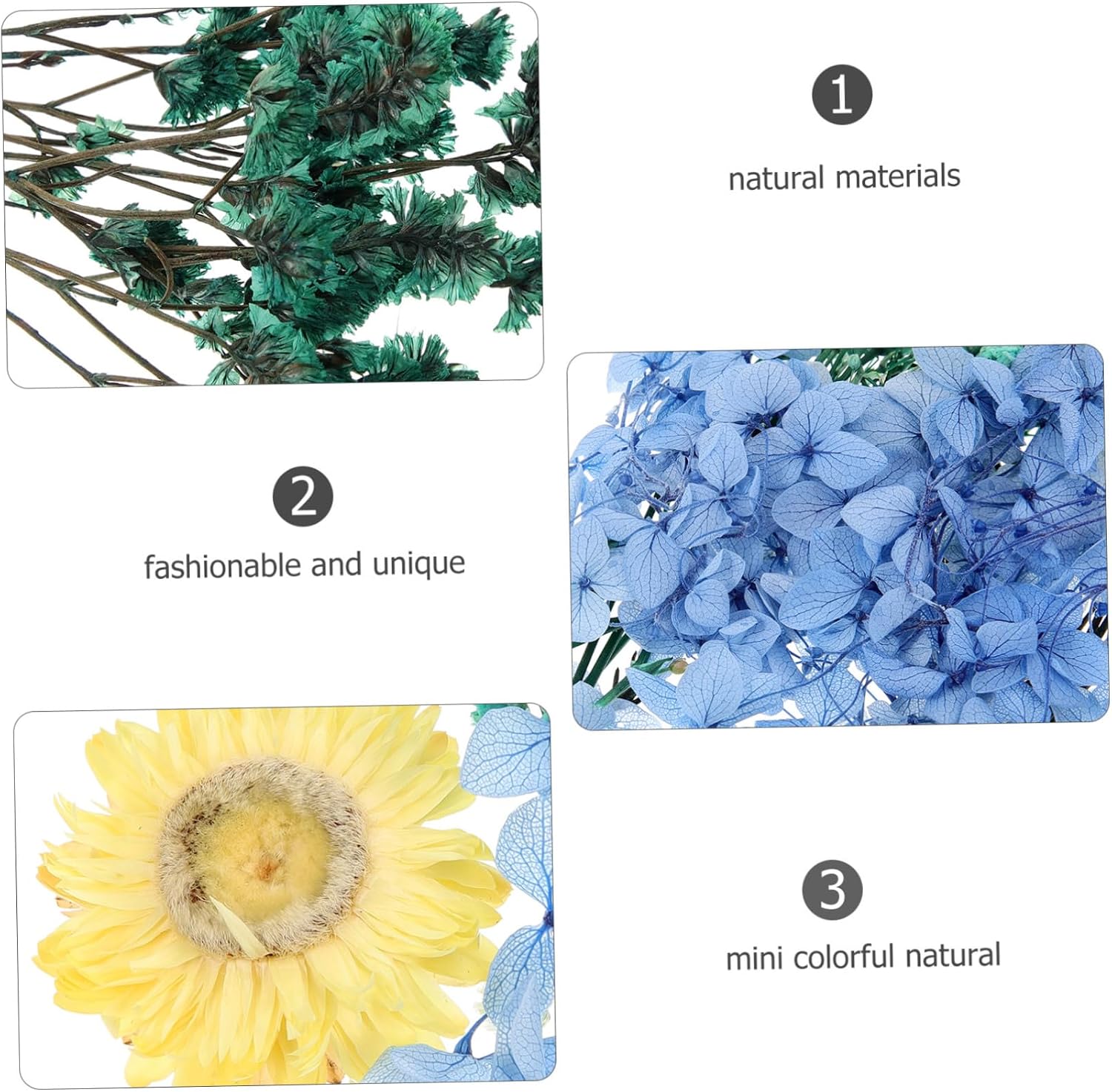 Unomor 1Pack Natural Pressed Flowers for DIY Crafts Handmade Flower Material for Candle Making Safe and Healthy Accessories for Adults for Home Decor