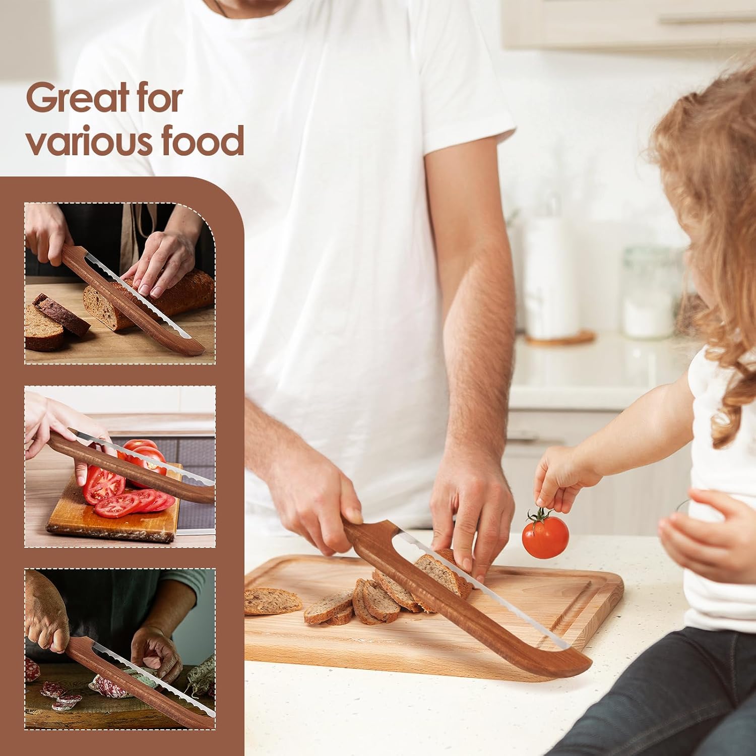 Sourdough Bread Knife,Bread Slicer, 15.7'' Serrated Bread Slicer for Homemade Bread with Reliable Sourdough Crafting, Ergonomic Handler, Premium Sharpness Blade (Original - Right Handed) - Image 4