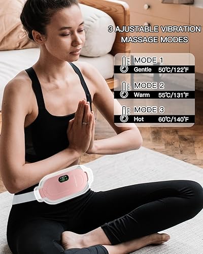 Miniatura 2 de YAEIY Electirc - Almohadilla térmica inalámbrica, almohadilla térmica para calambres, cinturón caliente portátil con 3 niveles de calor y 4 modos de
