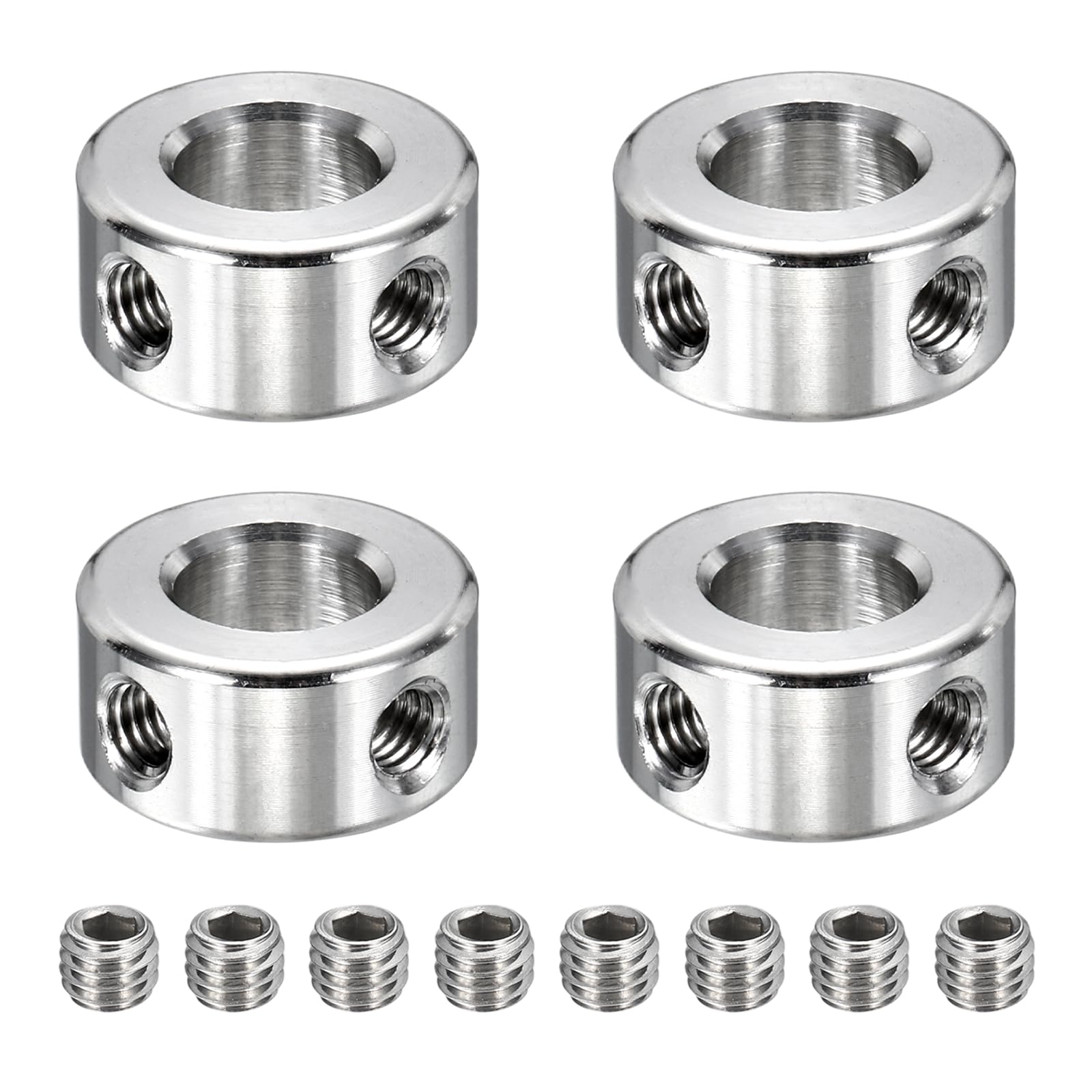 Amazon | uxcell 4個のステンレス鋼シャフトカラー、10mm(3/8