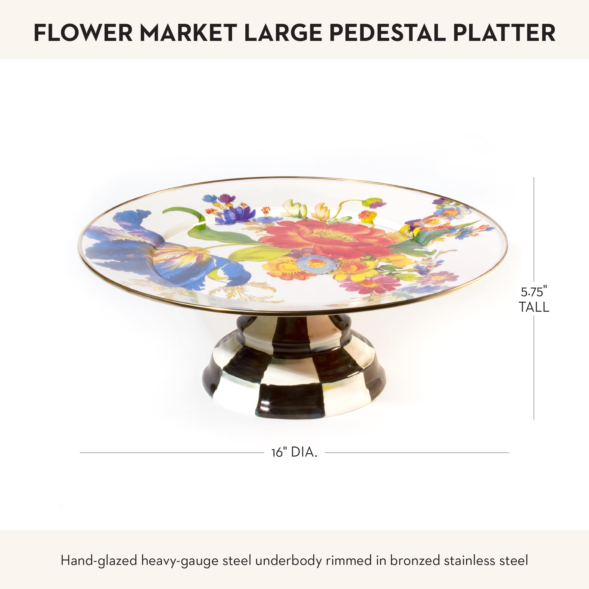 Amazon.co.jp: MACKENZIE-CHILDS エナメル台座大皿 ラウンドケーキ