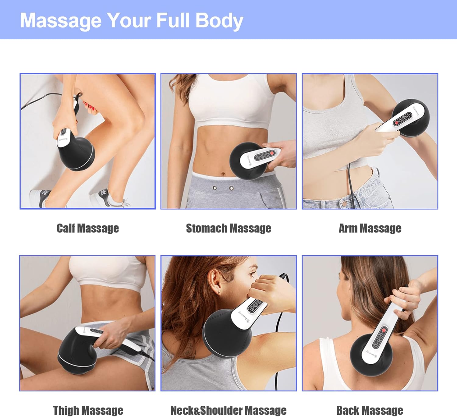 Cellulite Massager with 8 Interchangeable Heads, Body Sculpting Machine for Lymphatic Drainage and Vibrating Fat Cellulite Remover, Portable and Easy to Use for Men and Women at Home - Image 4