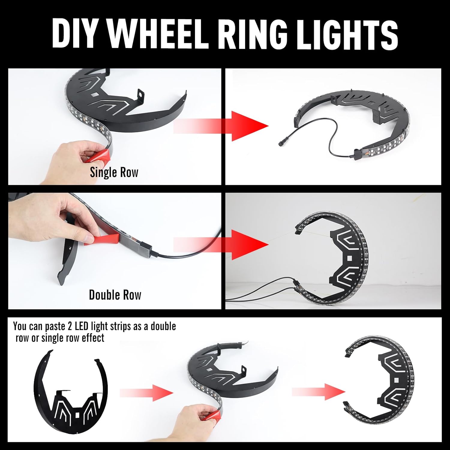 Wheel Ring Lights fit for Can-Am Spyder RT F3 Spyder Limited Chasing Color LED Wheel Lights with Bluetooth and Remote