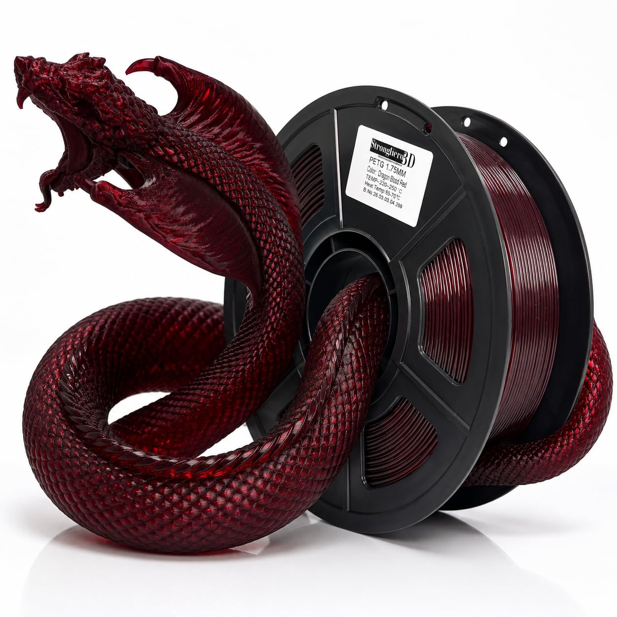 PETG Filament 1.75mm,Dragon Blood Red,1kg Spool