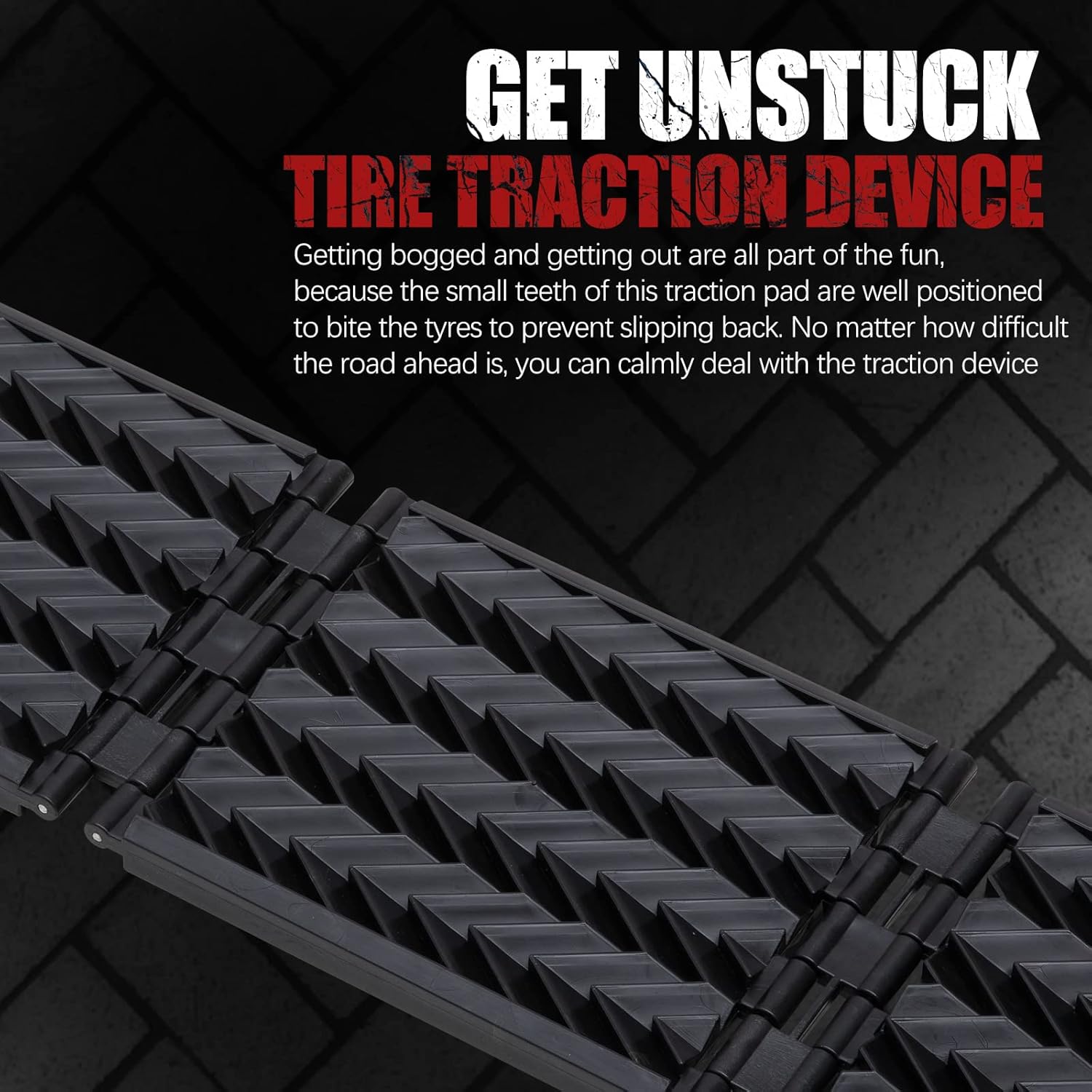 BUNKER INDUST Adjustable Auto-Stop Tire Deflator Valve Kit (10-30 PSI) + Tire Traction Mats Foldable, Portable Recovery Track Boards