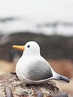 Vista 23 de Figura de pájaro de teta de vientre amarillo de madera para decoración del hogar