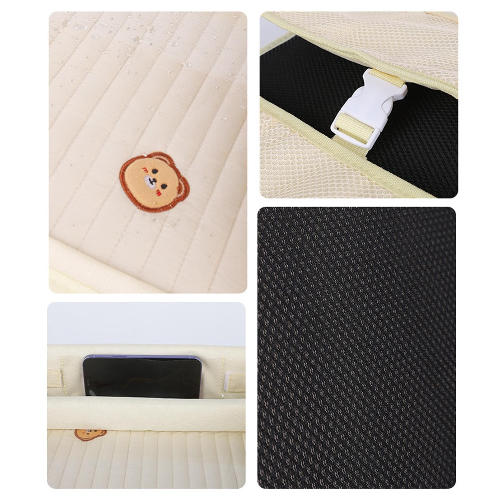 Plateau siège d'auto, Plateau siège Pliable imperméable à Plusieurs Poches, Table porgrancapacité pour Manger, Dessiner, Plateau siège Voyage en Voiture pour Le