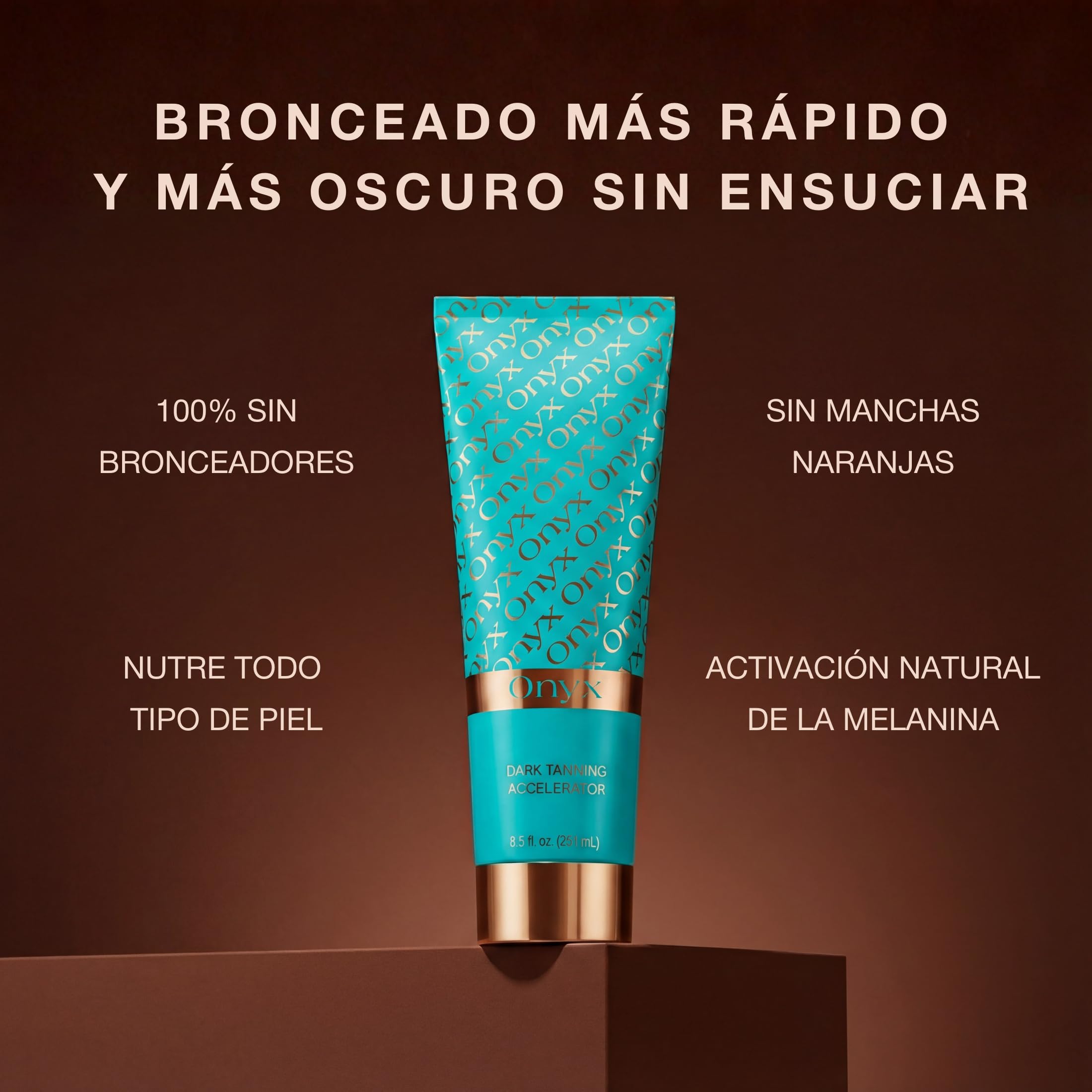 Onyx Dark Tanning Accelerator - Acelerador del Bronceado para uso en Solarium y al Sol - Crema Intensificadora con Tirosina y Aceites Nutritivos para un Bronceado Rápido y Duradero | 251 ml