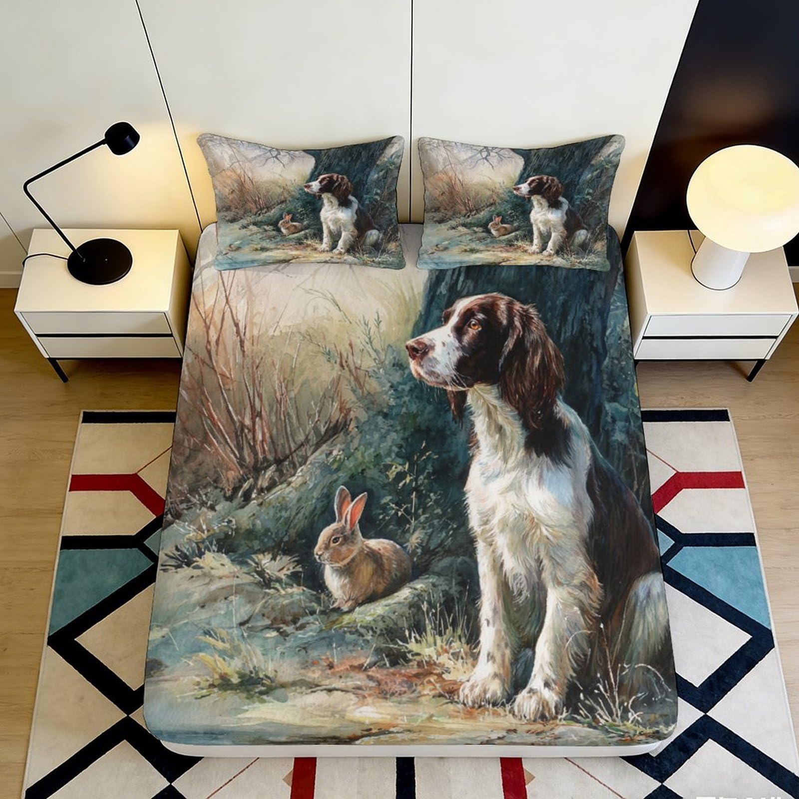 3D Printed Panda Fitted Sheet Microfiber Non-Slip Deep Pocket Bedroom Bedding Panda Mattress Fitted Cover for Adults Teens 180x200x25cm