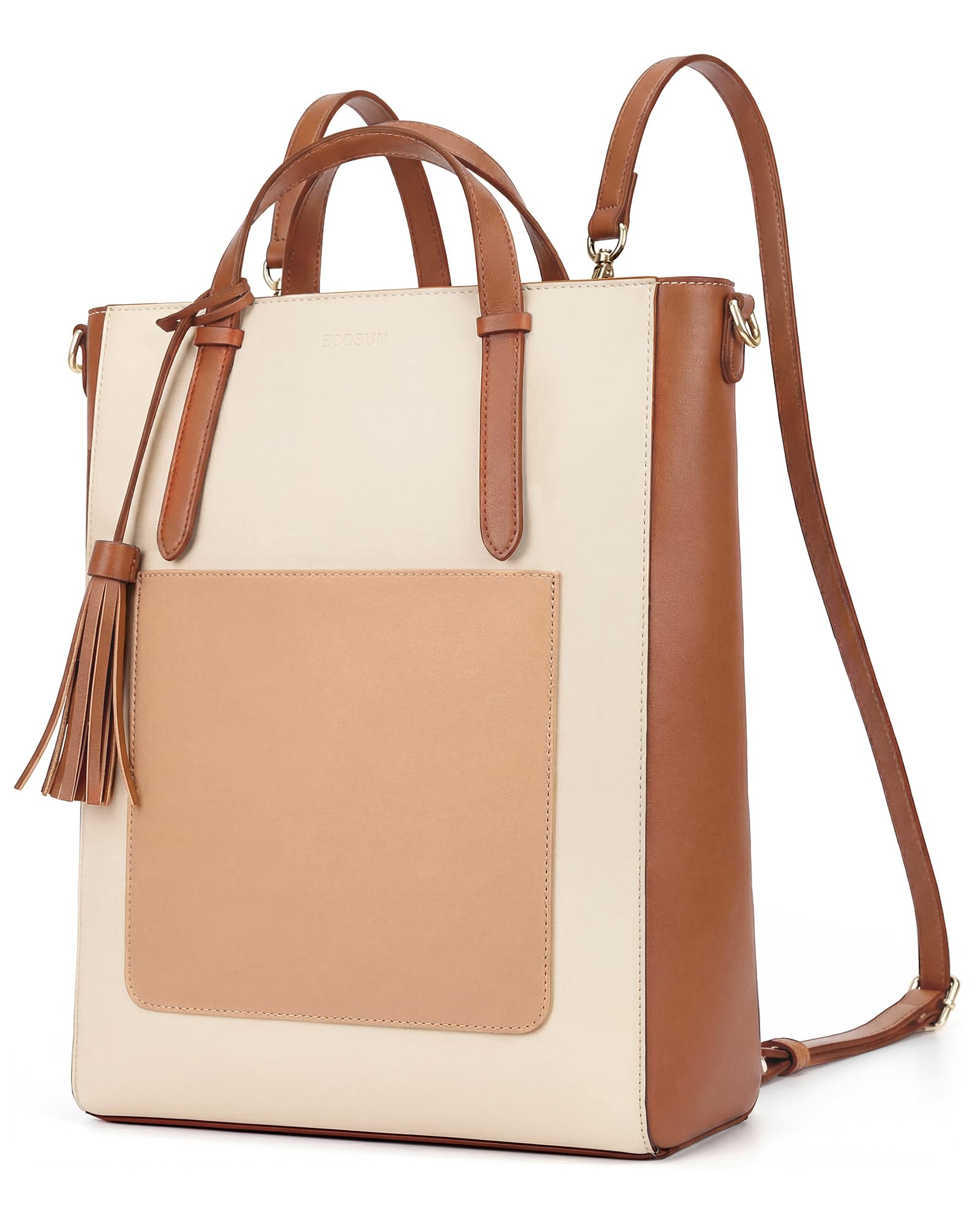 ECOSUSI Rucksack Damen Klein Handtasche, Leder Elegant Cityr