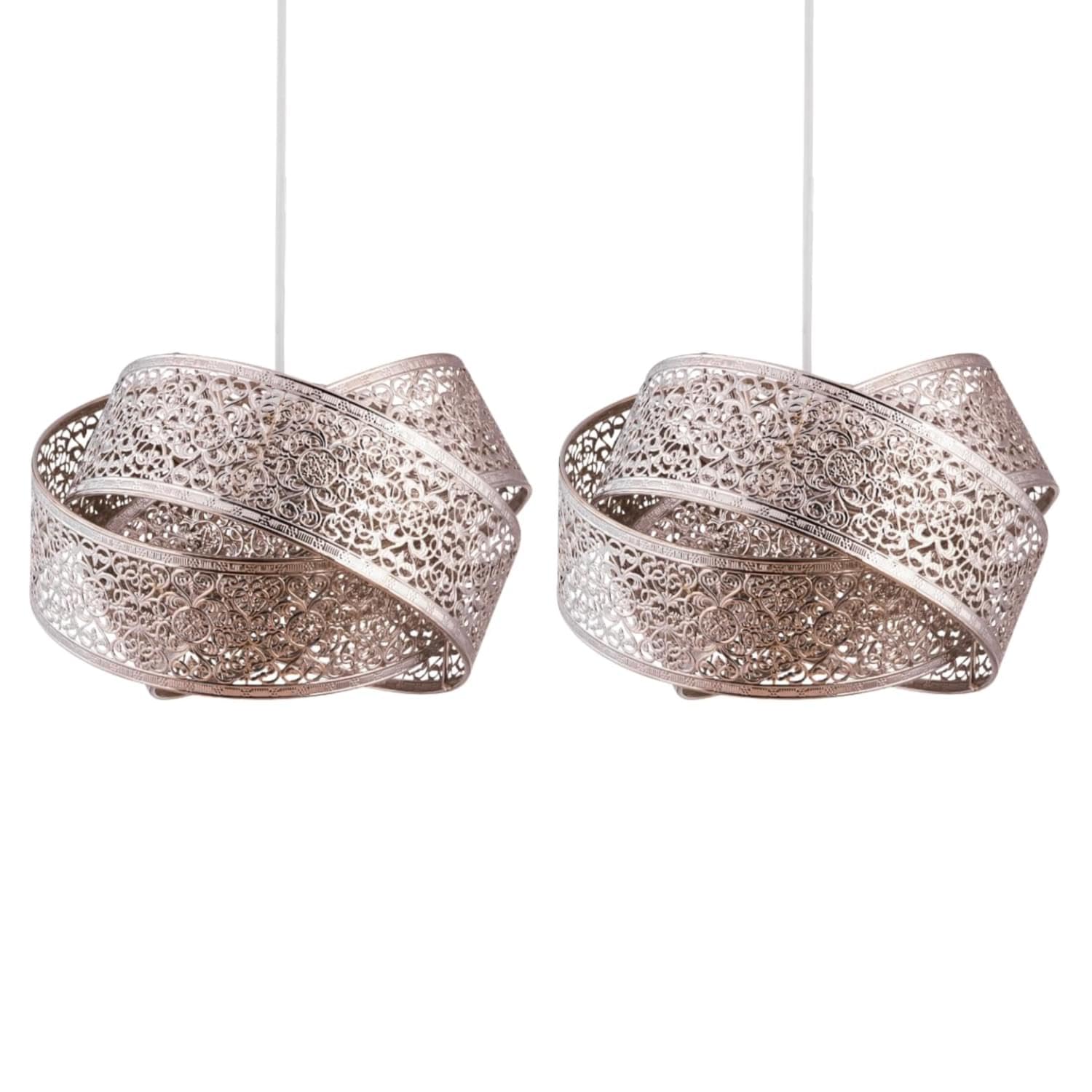 First Choice Lighting - Ceiling Light Shade - Moroccan Style - Silver