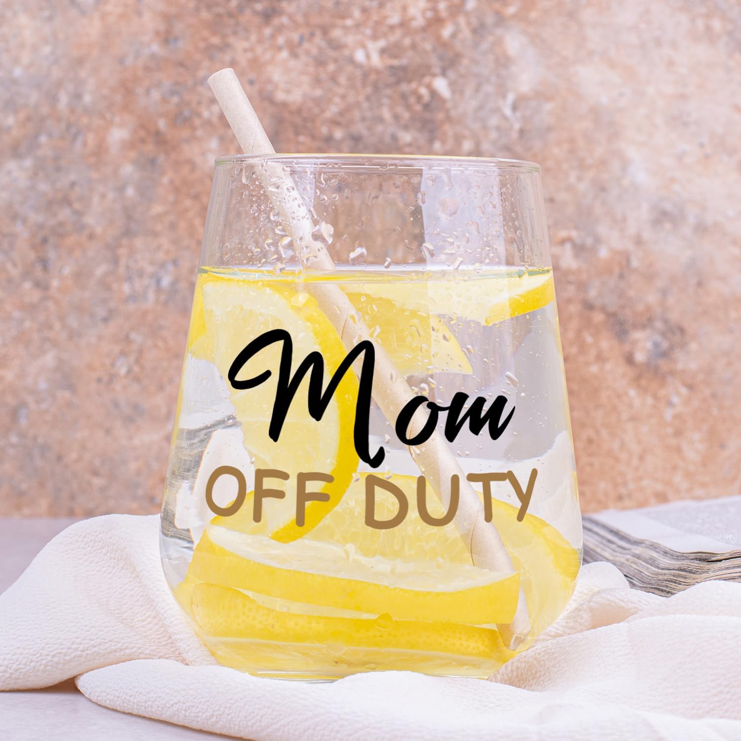 Fatbaby Mom Gifts Wine Glass,Funny Mother’s Day Christmas Birthday Gifts for New Mom Off Duty Stemless Wine Glass 15 OZ - Image 6