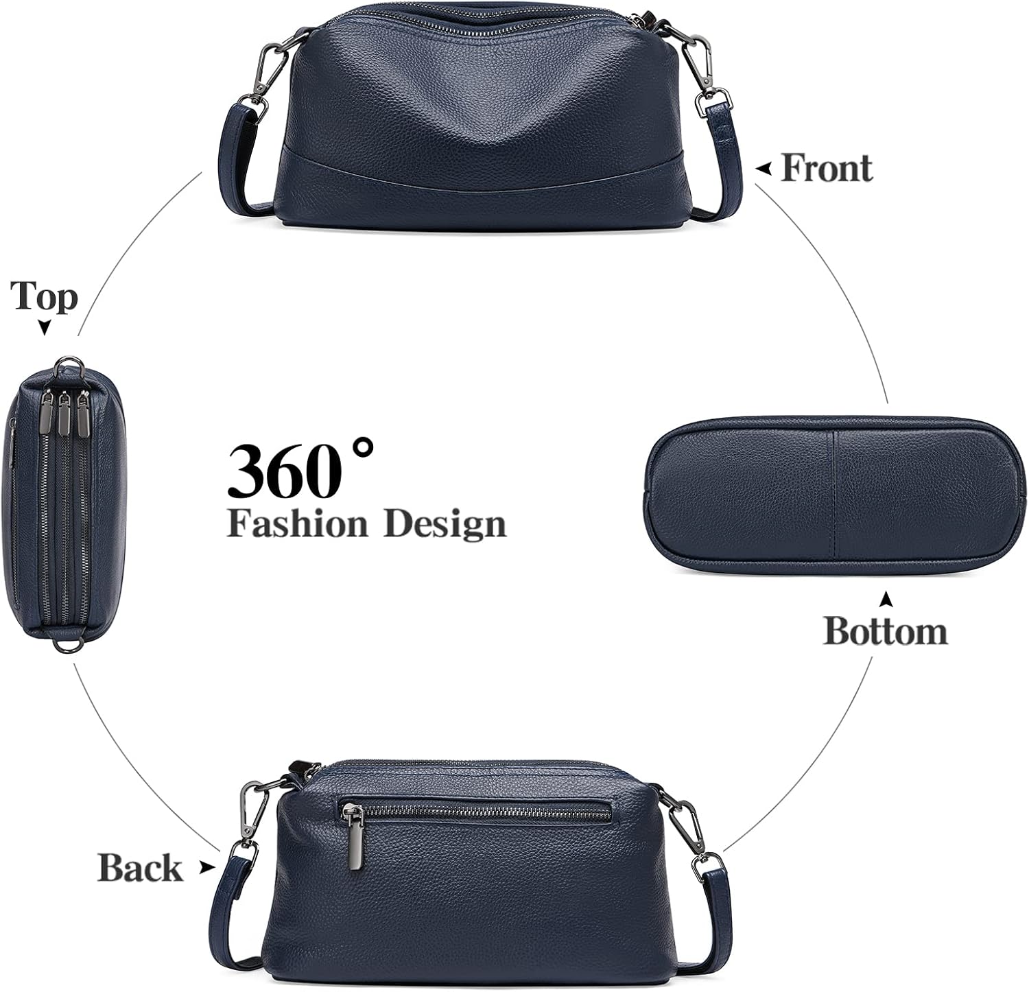 GAEKEAO Crossbody Bags for Women Small Cross Body Bag Genuine Leather Camera Bag Purse with Adjustable Strap - Image 3