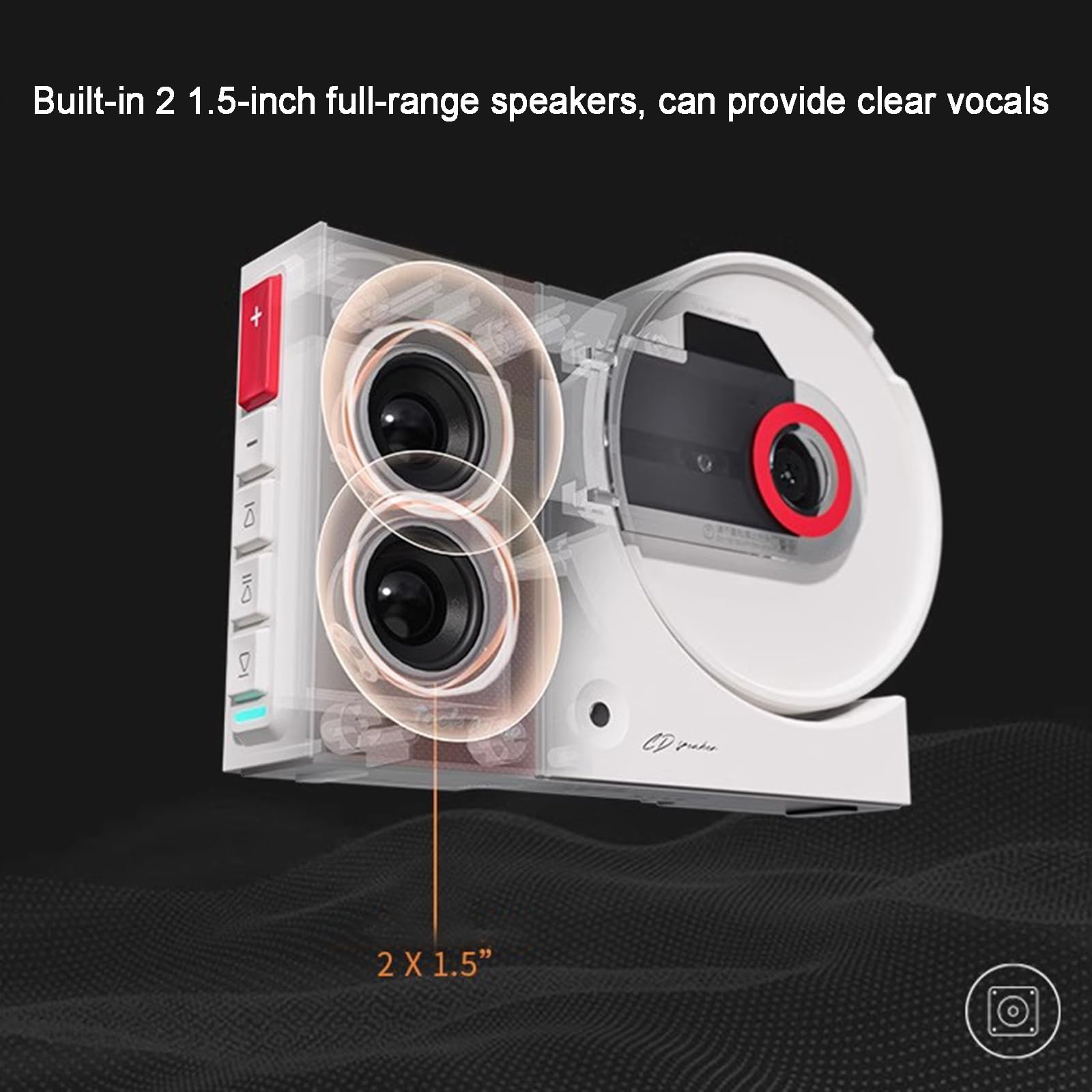 Przenośny odtwarzacz CD Bluetooth z głośnikiem HiFi, pilot zdalnego sterowania, obsługa USB/AUX, do montażu na ścianie i na biurku, dla miłośników muzyki retro