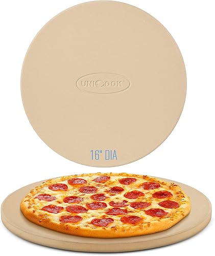 Miniatura 11 de UNICOOK - Piedra redonda para hornear pizza, 10", 12", 14", 15", 16", para horno y parrilla
