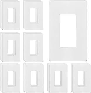 ENERLITES 1-Gang White Screwless Decorator Wall Plate Outlet Cover, 40 Pack