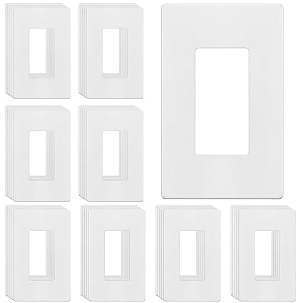 Screwless Decorator Wall Plates Child Safe Outlet Covers, Size 1-Gang 4.68