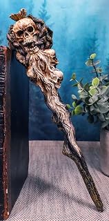 Ebros Witches Wizards and Sorcerers Realistic Fantasy Cosplay Wand Decorative Magical Spells Sorcery Costume Prop Accessory Decor Collectible Figurine (Necromancer Skulls)