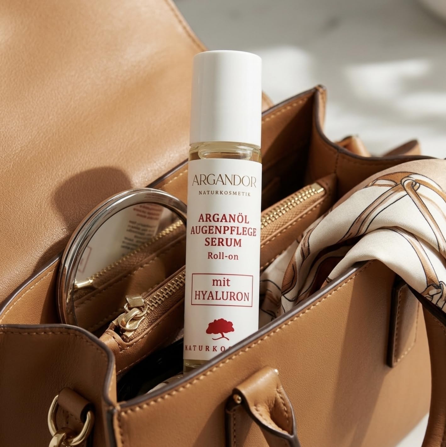 ARGAND'OR veganes Bio Arganöl Augen-Pflege-Serum 10 ml Regeneriert, strafft und wirkt abschwellend Mit praktischem Roll-on Applikator Vegane Naturkosmetik