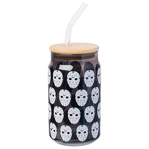 Friday the 13th Featuring Jason Vorhees Glass Jar Tumbler with