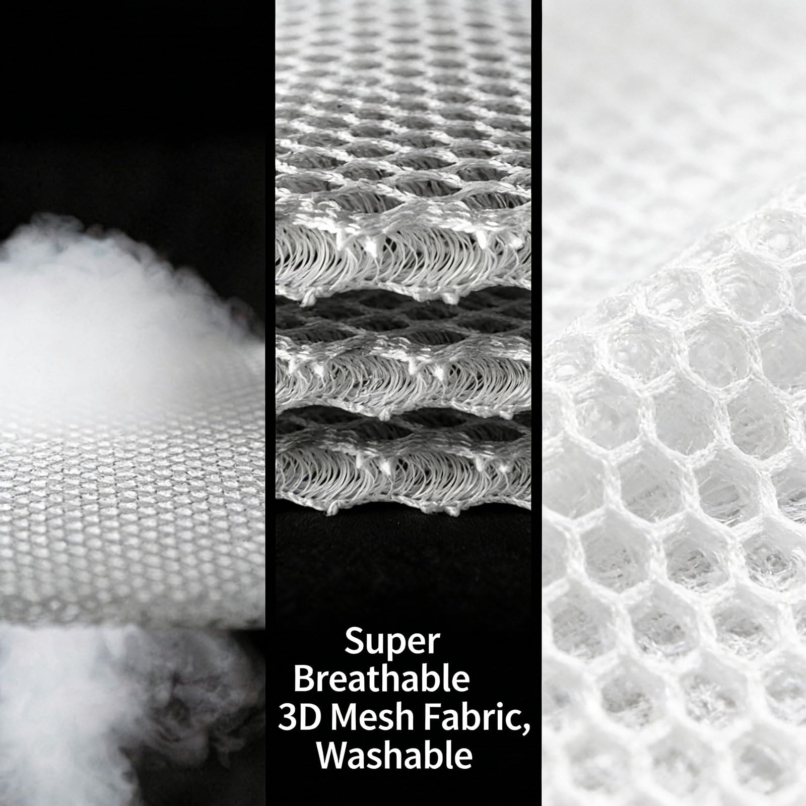 Atmungsaktives 3D Air Mesh Gewebe 3 Lagen Sandwich Abstandsgewebe aus Polyester für Matratzenunterlage Abstandsgewirke DIY Bastelarbeiten, Matratzenpolsterung, Auto(Size:2.1*2m,Color:Thickness 10mm)