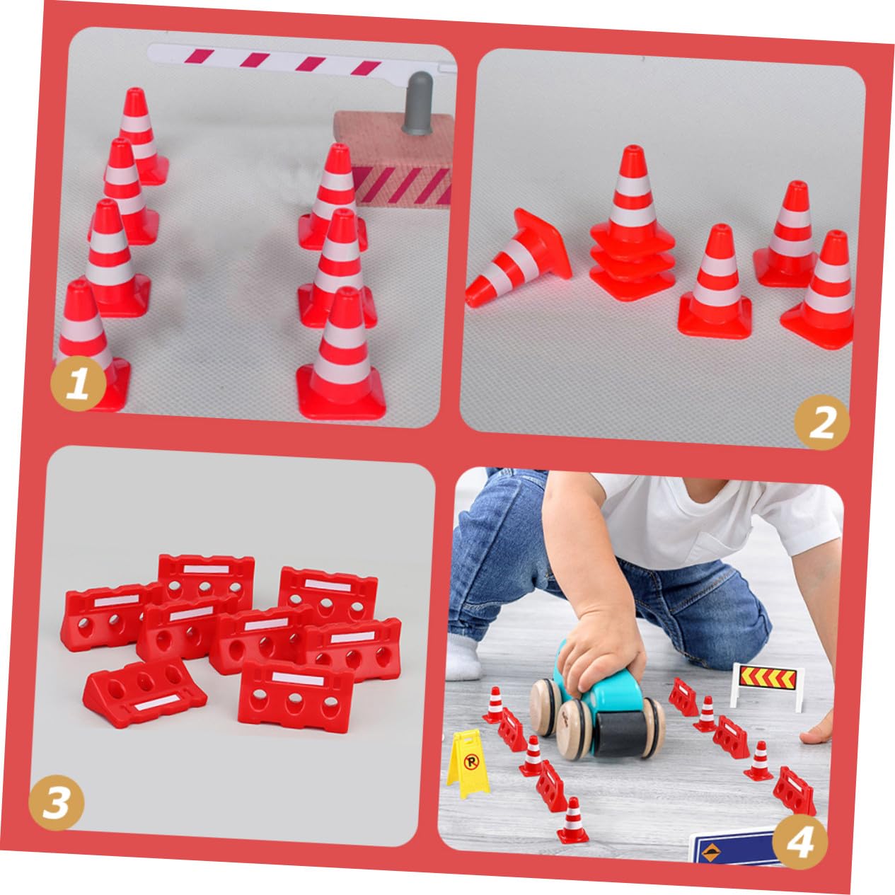 NOLITOY Ensemble de 36 Mini Cônes de Signalisation en Plastique Éducatif Interactif Parent-garçon et Filles pour Garçon et Filles, pour Anniversaire et Apprentissage Ludique