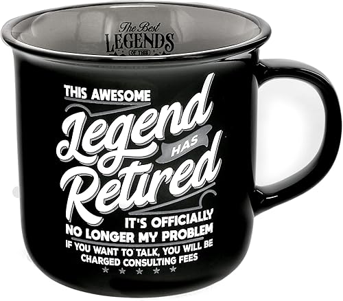 Pavilion Gift Company - Awesome Legend Has Retired - Taza de cerámica de 13 onzas, taza de café de doble cara, taza de jubilación, los mejores