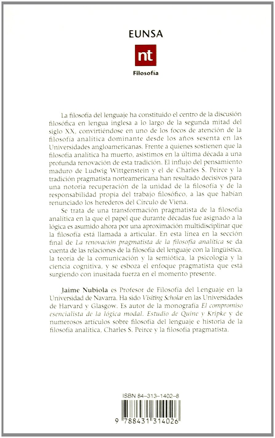 La renovación pragmatista de la filosofia analítica: una introducción a la filosofía contemporánea del lenguaje