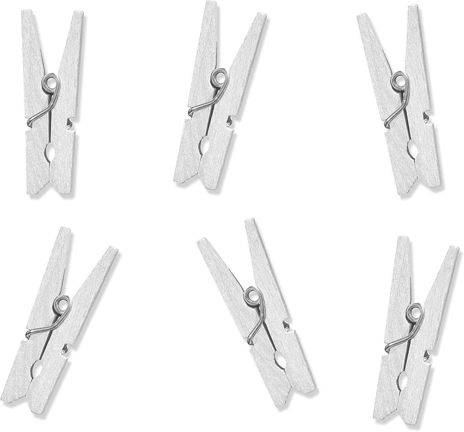 20 White Wooden Pegs Clips Emotional