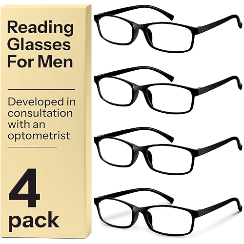 Gaoye Multi Pack Reading Glasses - Blue Light Blocking Lenses, TR90 Frames, UV400 - Eyeglasses with Clear Vision (Black, 2.5x)