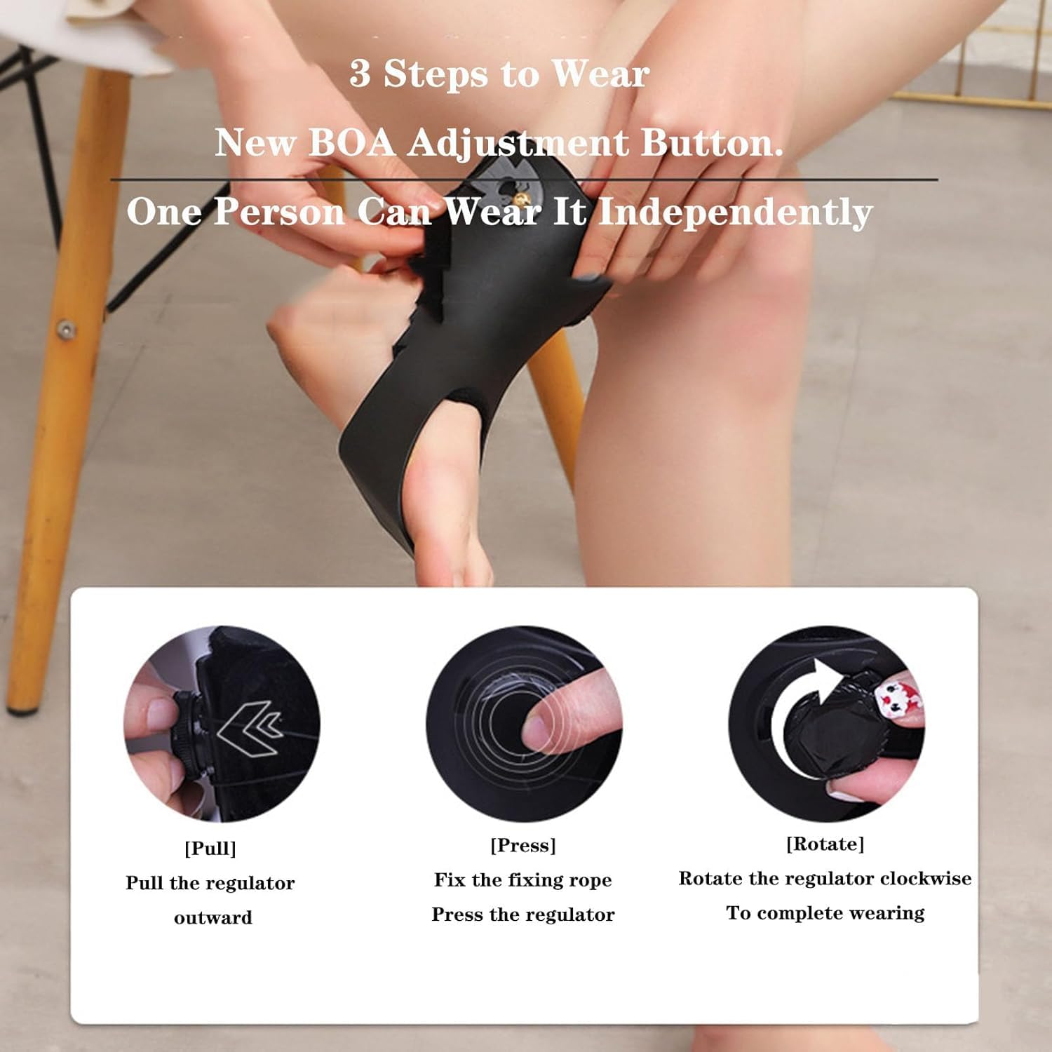 Inmovilizador De Tobillo, Drop Foot Ortesis Soporte Tobillo Pie con Airbags Y Abertura En Forma De U, Diseño Anti-Estiramiento, Diseño De Soporte Triangular para Esguince De Tobillo