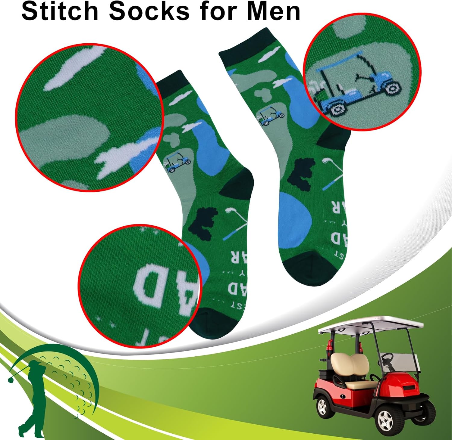 Golf Gifts for Men and Women, Stitch Novelty Funny Socks for Dad Him Husband Father - Image 5