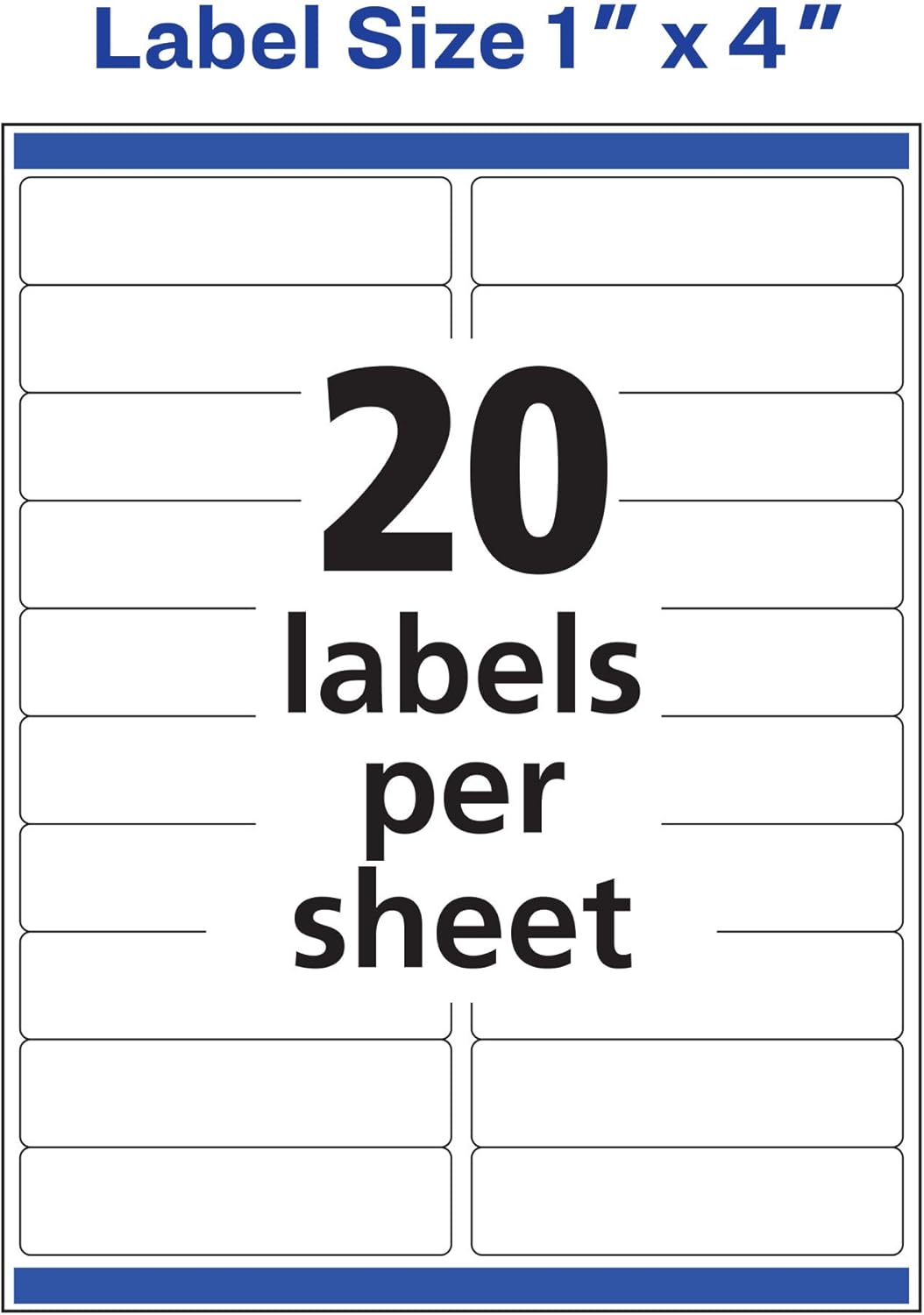 Avery Rectangle Labels, Sure Feed Technology, 1" x 4", 500 Glossy White Labels (36452)
