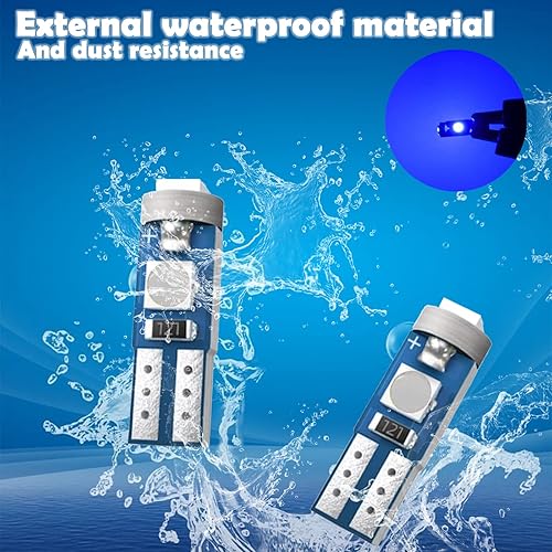 Miniatura 3 de Yonput 10 bombillas LED para automóvil, bombillas LED T5, 3030 3SMD súper brillante, repuesto para tablero de instrumentos de automóvil, panel de