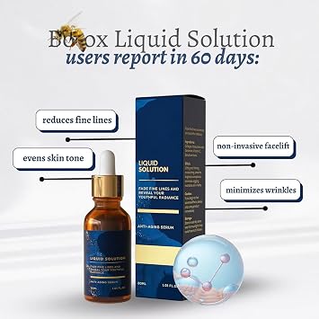 2PC Botulinum Toxin LiquidSolution Anti Aging Serum, Ola -vita Liquid Solution - Liquid Wrinkle, Ola -vita Serum, Vitamin C & E Serum, Tightening, Boost Skin Collagen, Reduce Wrinkles & Plump Skin