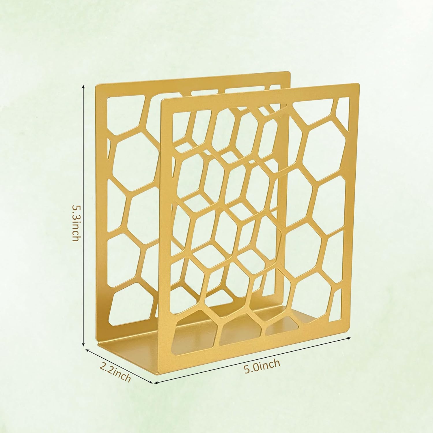Gold Honeycomb Metal Napkin Holder Stand For Table Tissue Dispenser