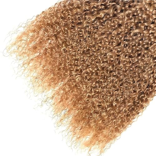 KODRHAR Honey Blonde Human Hair Bundles 12 14 16 Inch 12A Curly Bundles Human Hair Brazilian Virgin Hair 3 Bundles Double Weft Hair Extensions for Women 27 Color — view 5