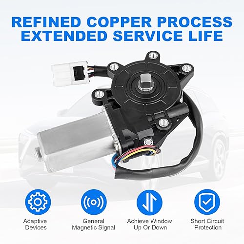 Miniatura 3 de Motor de elevación de elevalunas eléctrico delantero izquierdo Lado del conductor para Infiniti G35 2003-2007, Nissan 350Z 2003-2009 Reemplazar