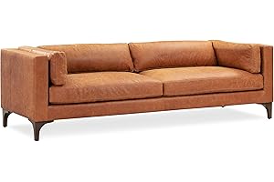 POLY & BARK Argan Full-Grain Real Leather Sofa in Cognac Tan